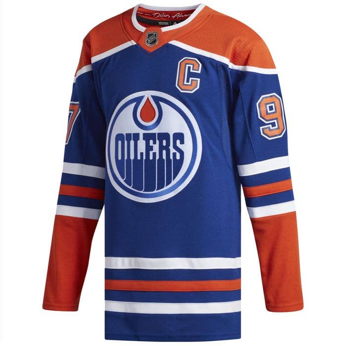 Edmonton Oilers adidas Home Authentic Pro Custom Jersey - Orange